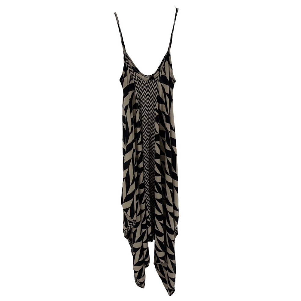 Monaco oversized Chevron Jumpsuit asymmetrical M coverup lightweight S neutral